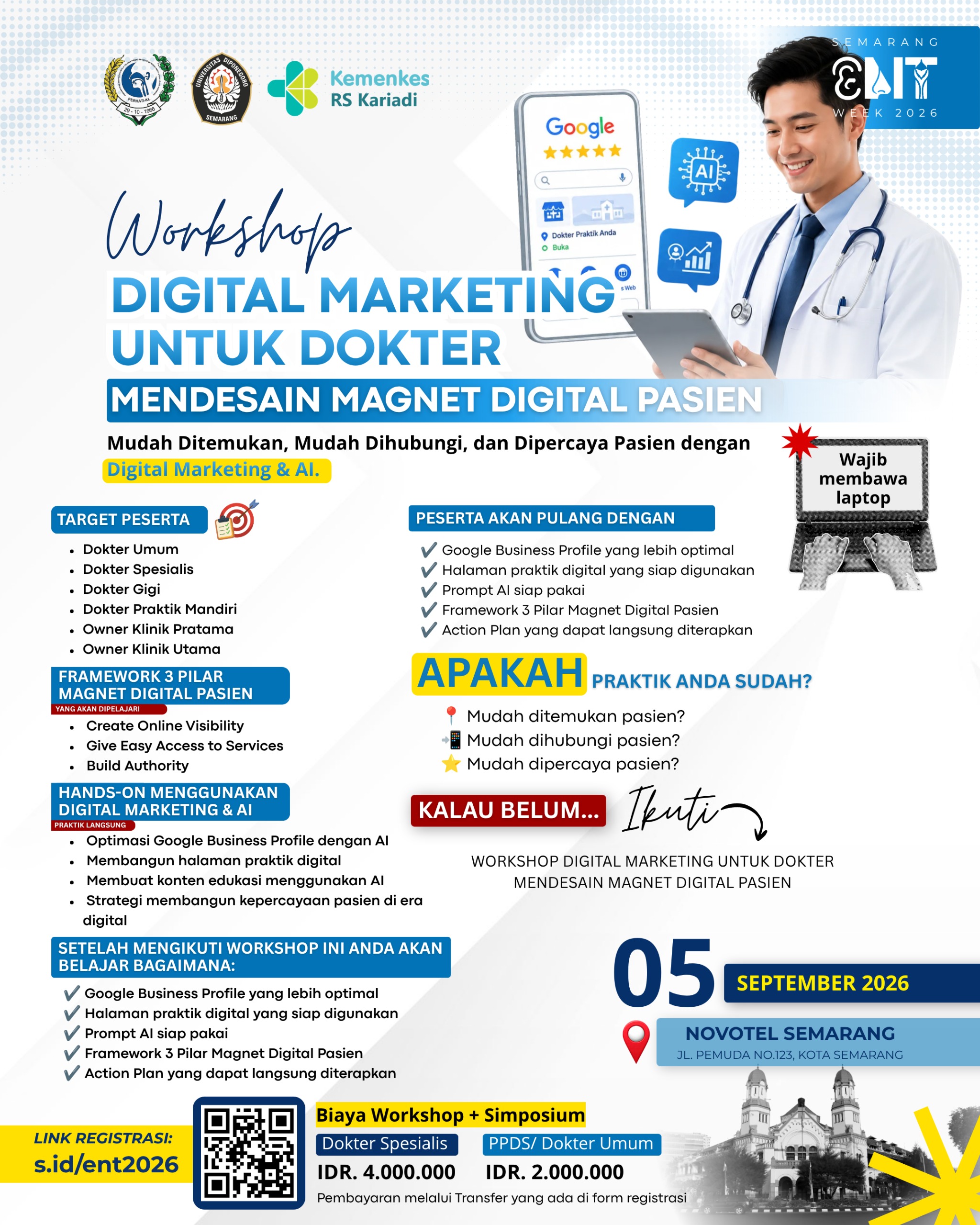 Flyer Workshop Digital Marketing untuk Dokter